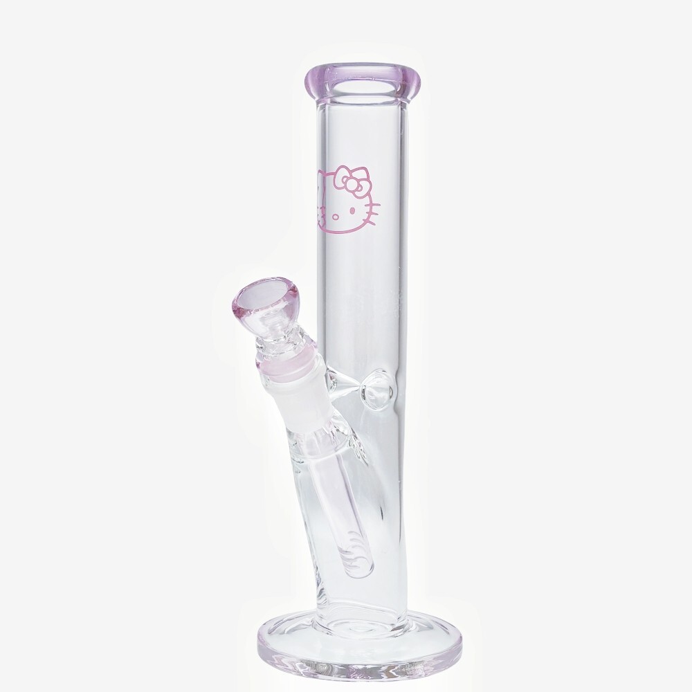 10 » Pink Cute Kitty Pyrex Glass Bong Water Pipe Smoking Hookah Thick HK Beaker