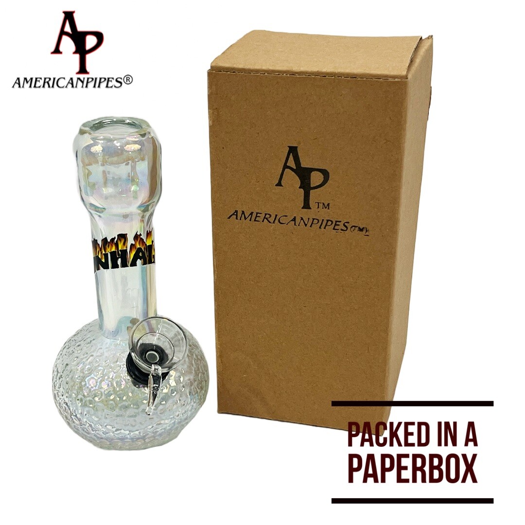 6” Little Bubble Water Pipe/ Heavy Soft glass Pipes By INHALE & AmericanPipes