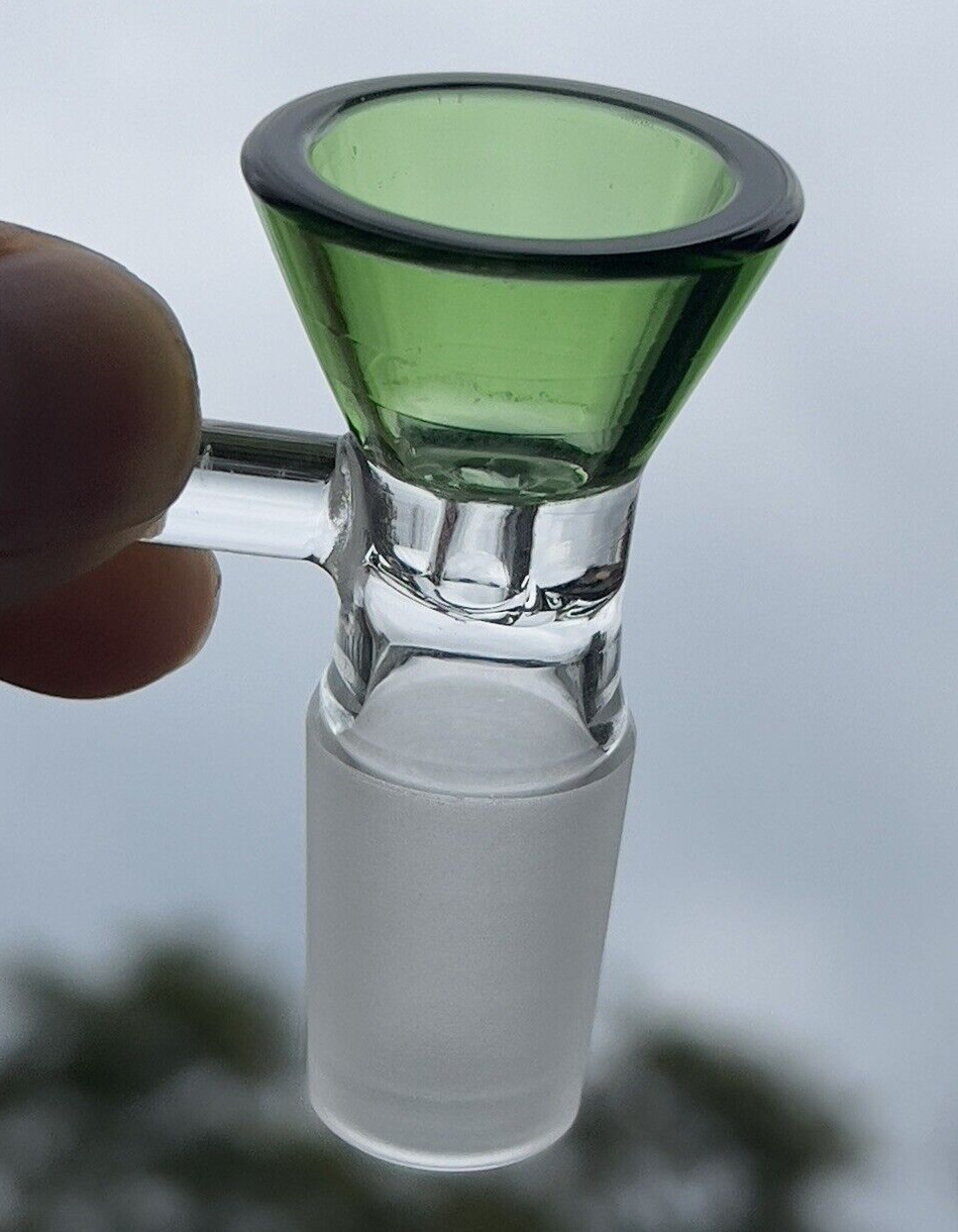 Male 18mm Glass Slide Bowl for Hookah, Bong & Water Pipe – Green