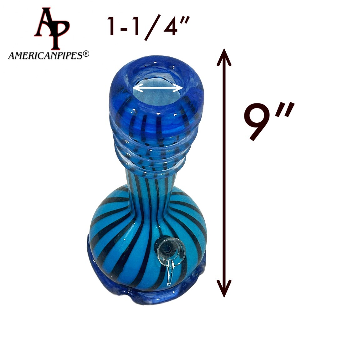9” Circus Water Pipe/ Heavy Soft glass Pipes By INHALE & AmericanPipes