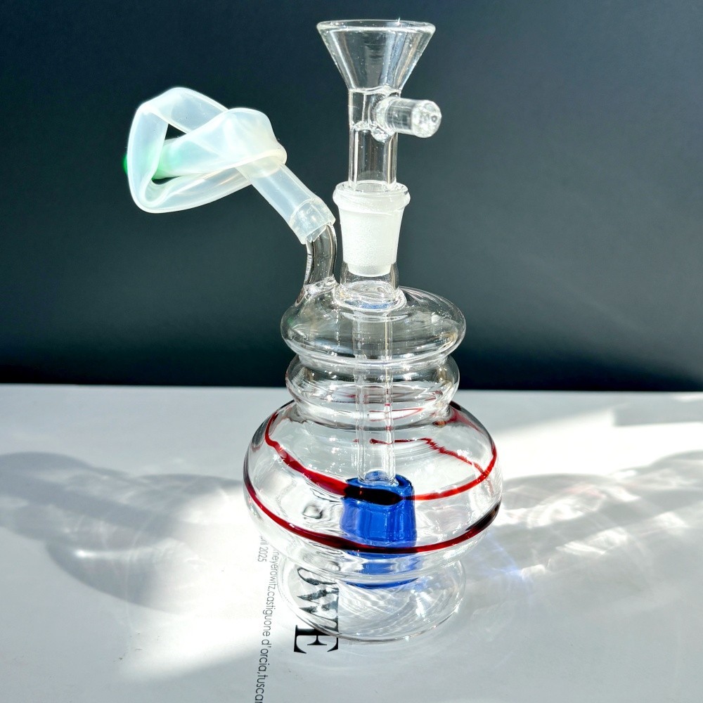3.5 » Glass Water Pipe Bubbler Bong Shisha Hookah Smoking w/10mm Bowl & Tube