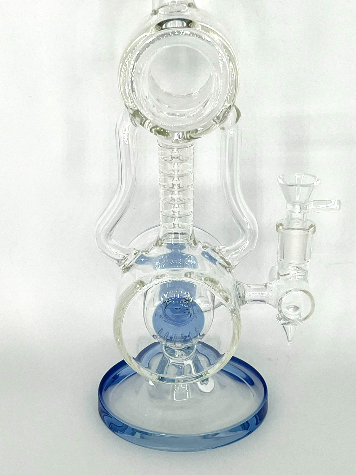 14&Prime;BIG SMOKING RECYCLER COIL & PERC BONG-14MM BOWL-2 LBS THICK GLASS-2FREE GIFTS