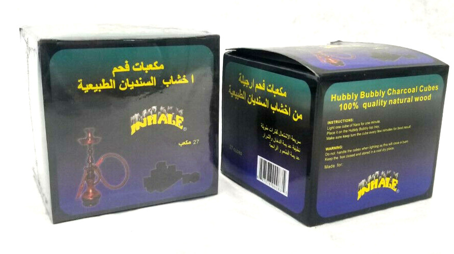 ((SET OF 2)) INHALE®️ HOOKAH CHARCOAL CUBES MADE FROM NATURAL LEMON WOOD