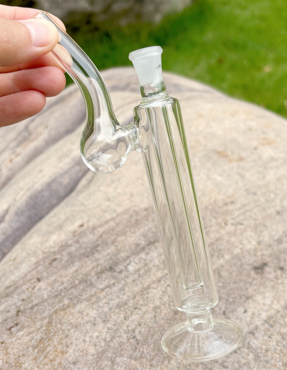 Clear 6&Prime; Mini Glass Bong Hookah Water Pipes Smoking Bubbler w/10mm Bowl Pipe