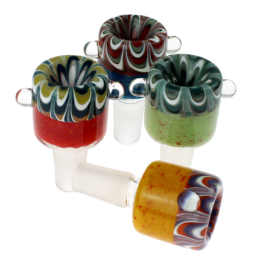 1pc Glass Slide Bowl Funnel 14mm Male Joint for Smoking Pipe Bong Random Color