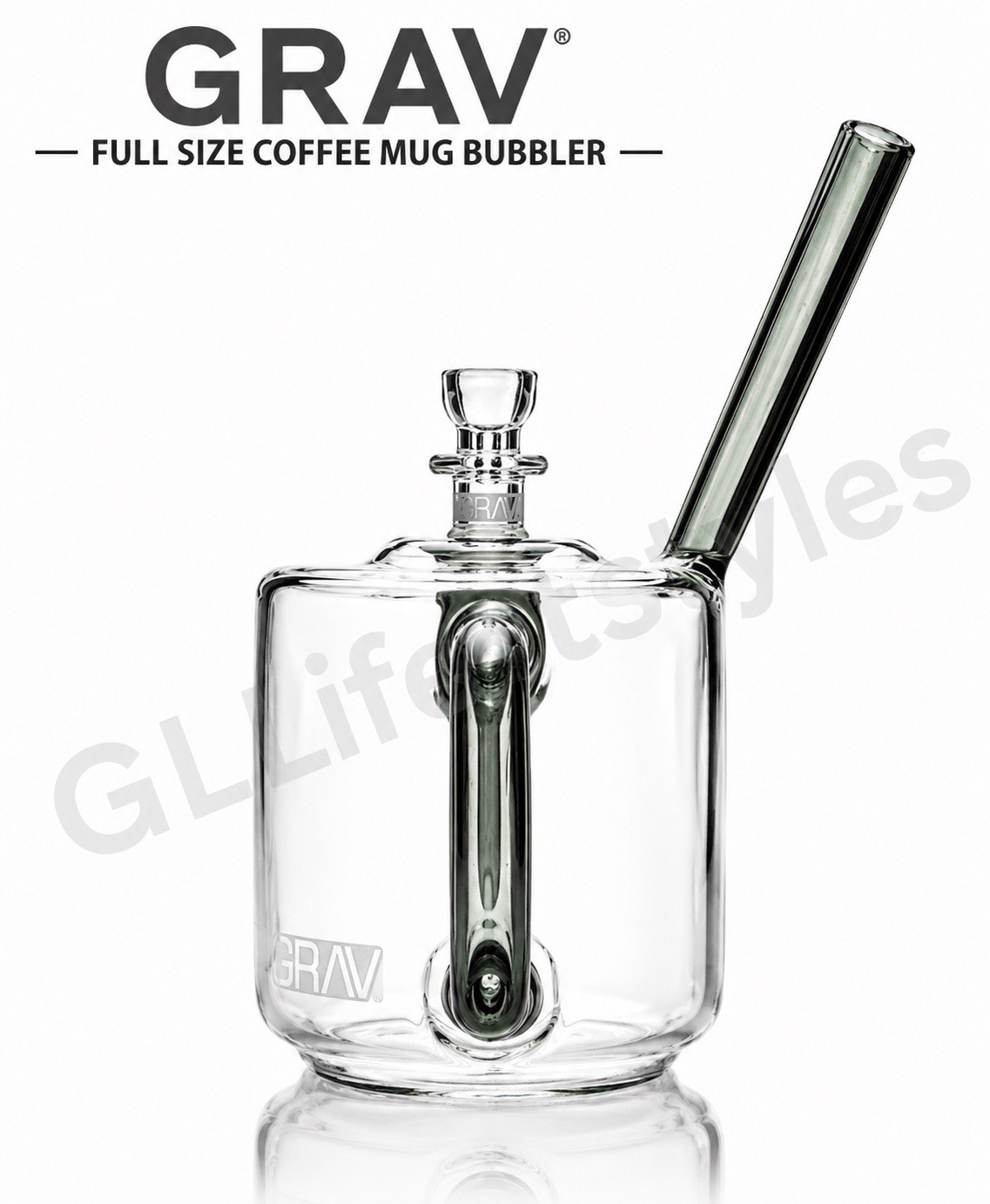 Grav® Coffee Cup BUBBLER, Borosilicate Glass, Hookah, Water Pipe, Bong, Smoke