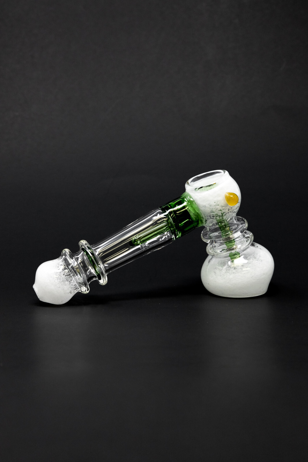 Hookah Water Pipe 7&Prime; Premium White/Green Hammer Bubbler Bong w/ Percolator