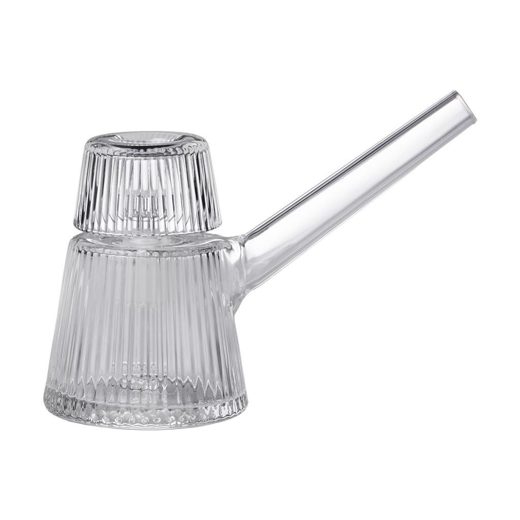 NWTN Home Deco Bubbler Water Pipe CLEAR Borosilicate Glass 4.9&Prime;