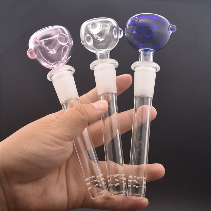 Glass Downstem Diffuser Reducer 14mm Slide Bowl with 5 inch Tube Glass Down Stem