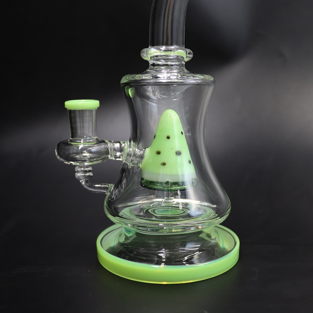 9 »Glass Smoking Waterpipe Perc Bong with 14mm Male Round Bowl Handmade Hookah