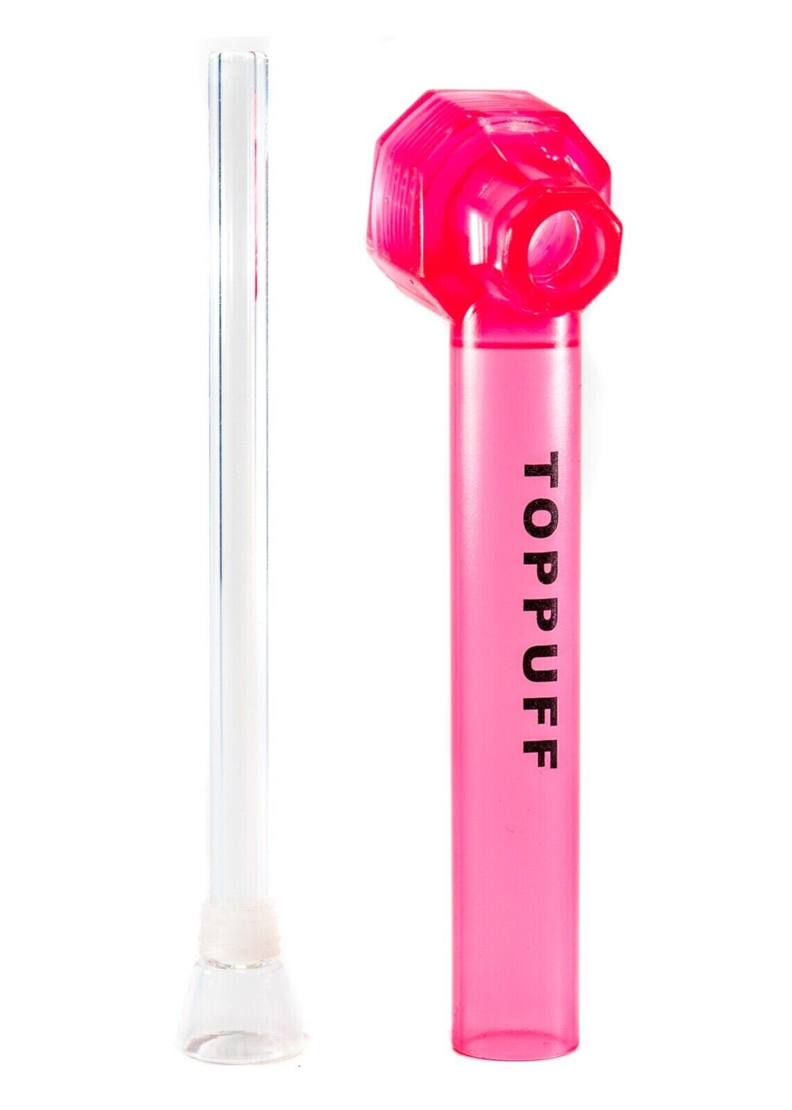 Pink Top Puff Portable Hookah Screw on Bottle Converter Water Glass Bong Pipes