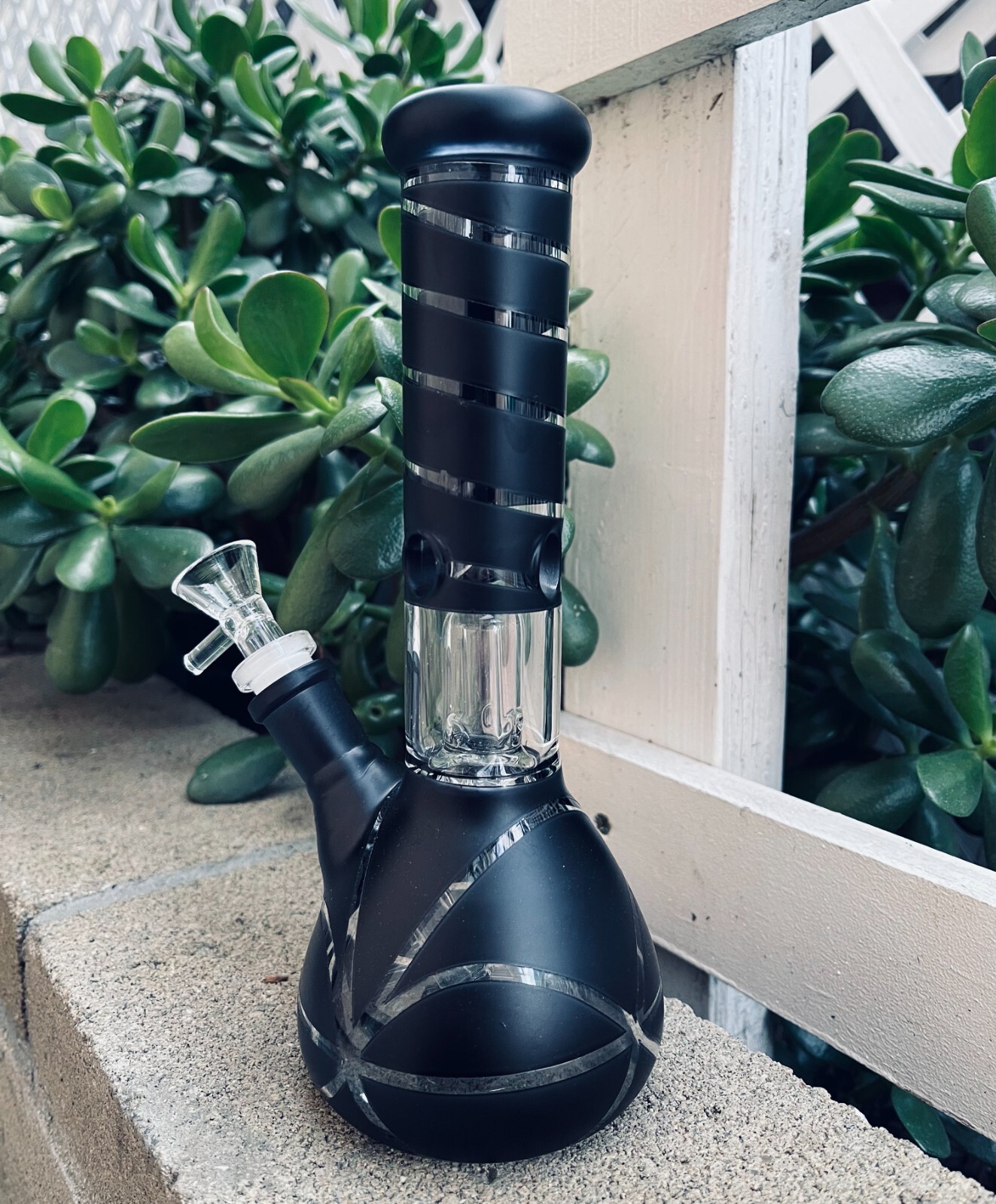 9inch Hookah Glass Water Tobacco Pipe Bong Thick Bubbler Percolator Beaker Black