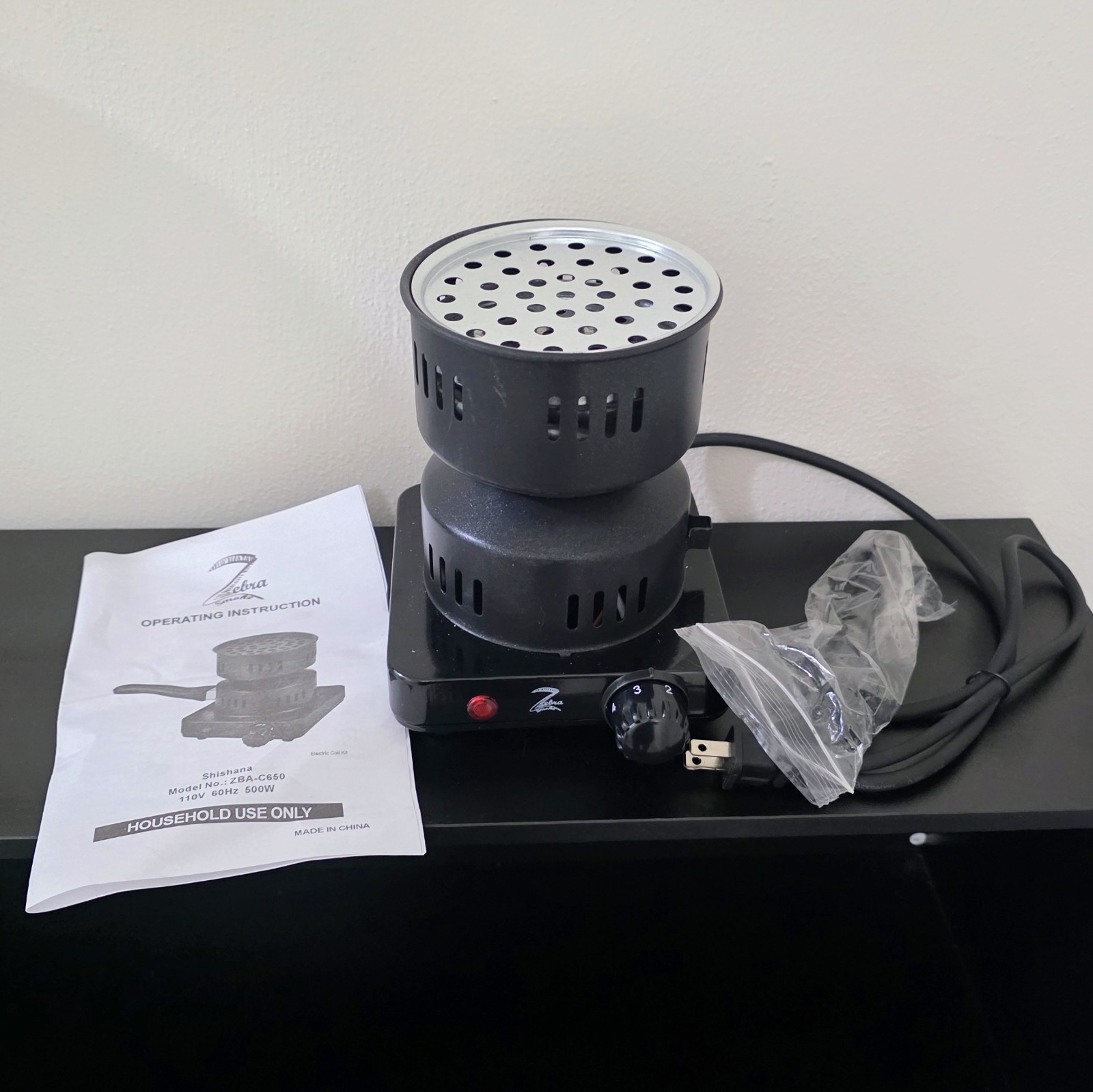 Electric Hookah Shisha Coal Heater Stove Charcoal Burner Multi Purpose w/ Tongs