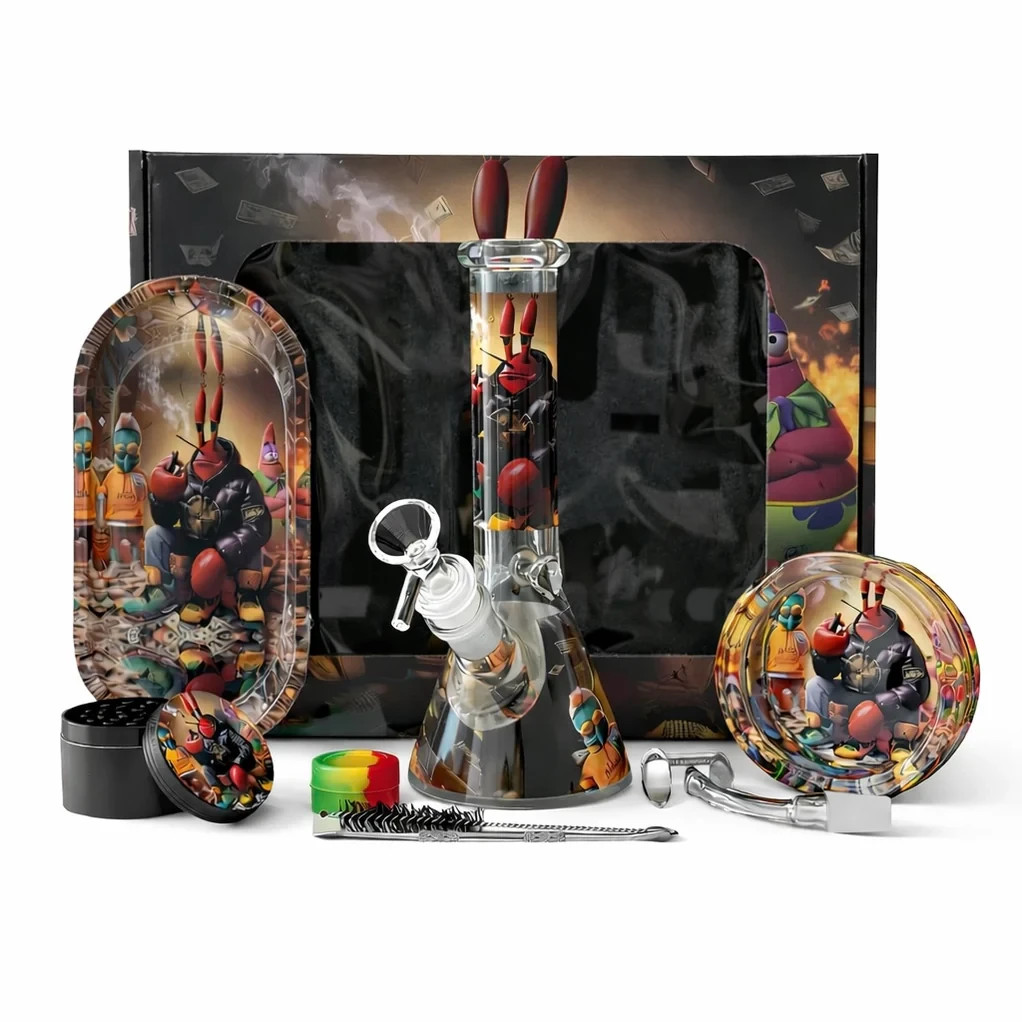 Crabby Street Boss | Glass Beaker Bong | Complete Gift Set | Premium Session Kit