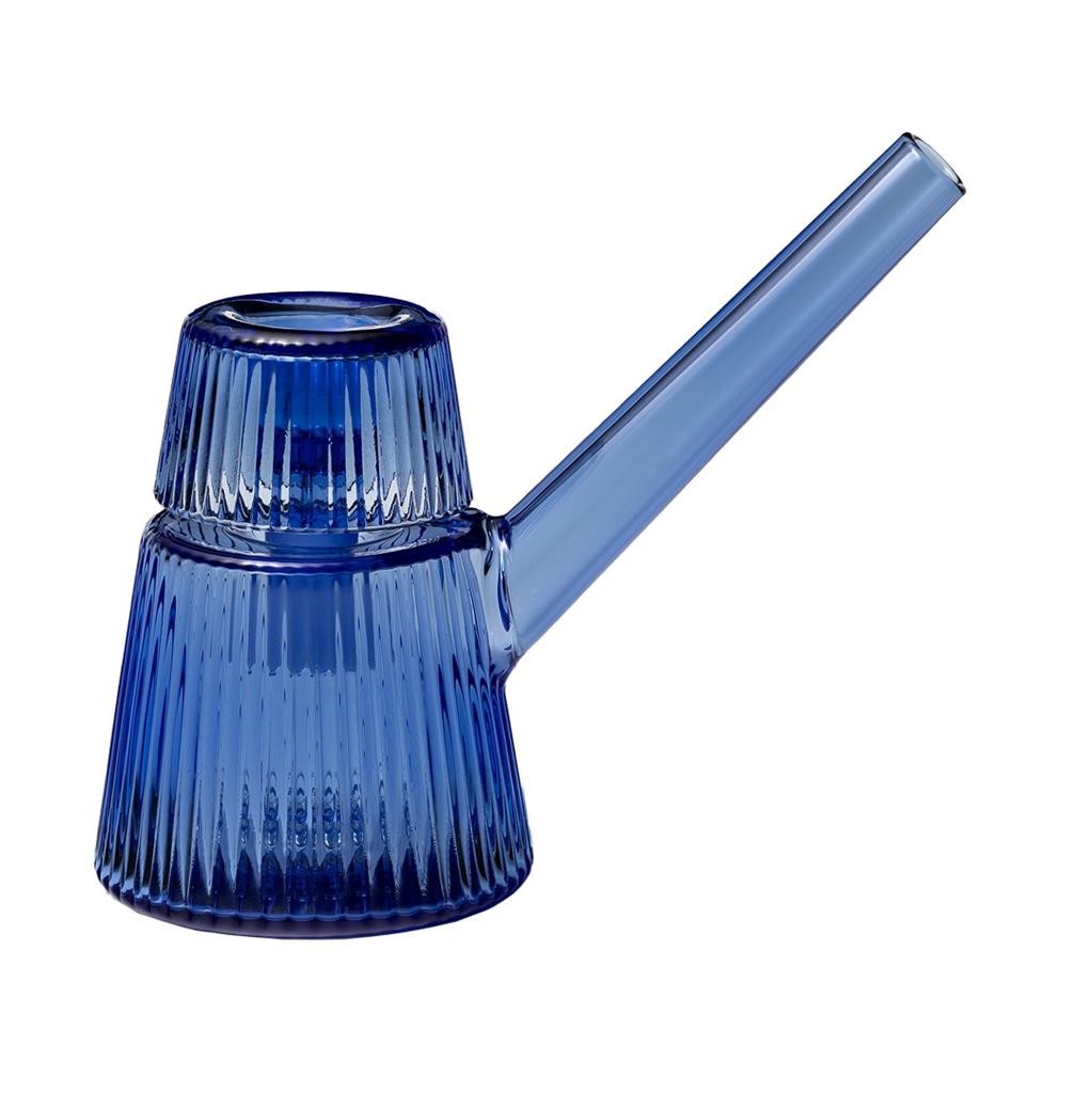 NWTN Home Deco Bubbler Water Pipe LAPIS BLUE Borosilicate Glass 4.9&Prime;