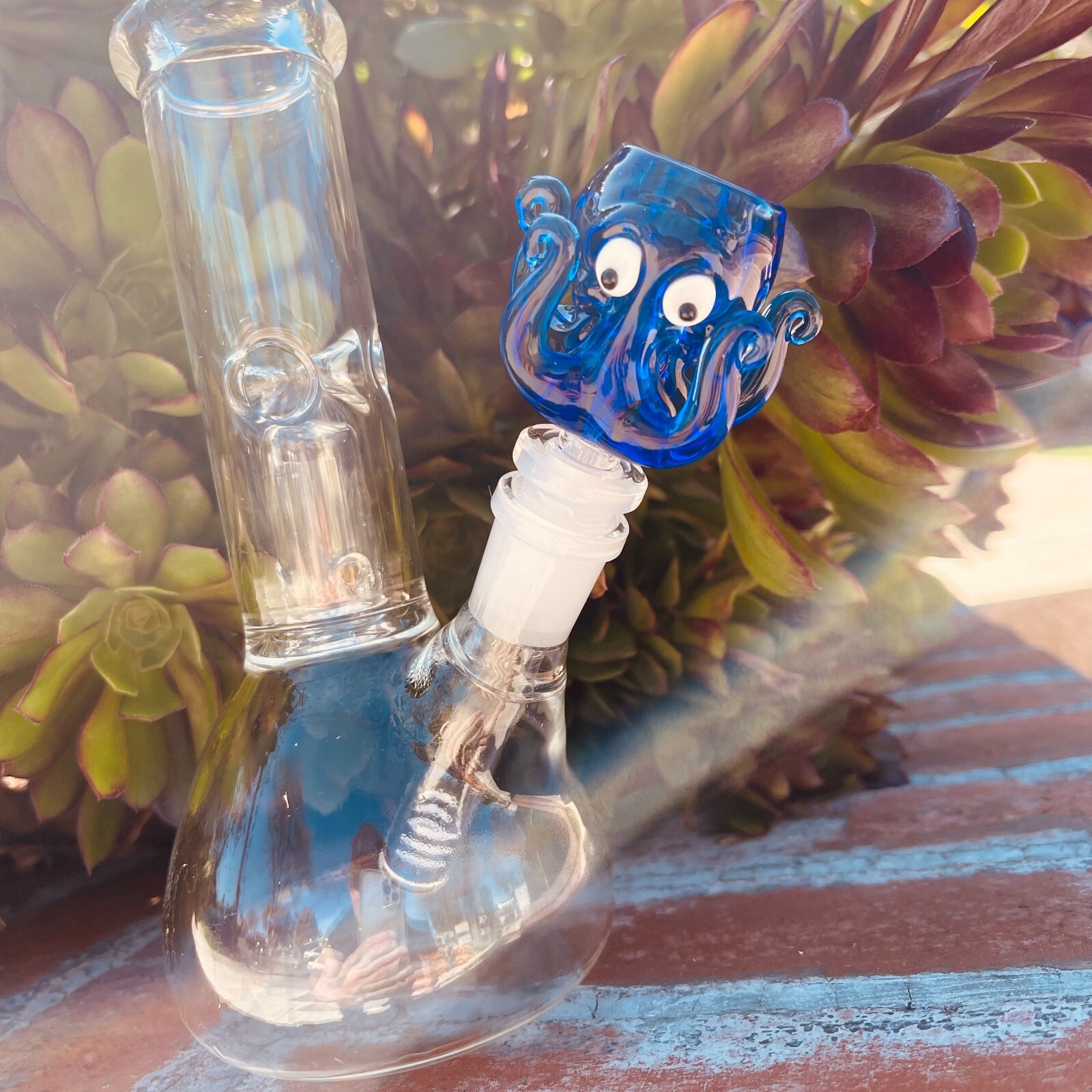 14mm Premium Blue Thick Glass Octopus Bong Bowl Head Piece Bong Bowl Holder