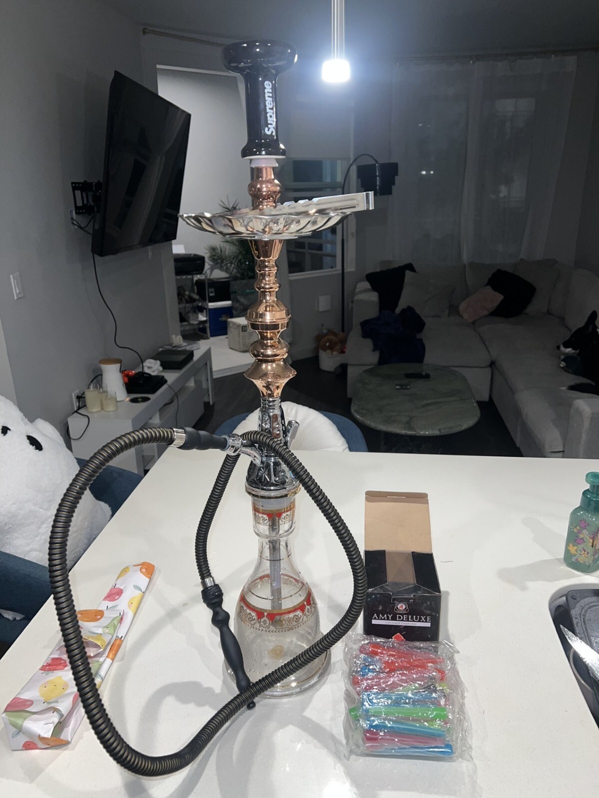 Hookah set supreme, barely used 5 times. comes with tips and about 15 coals