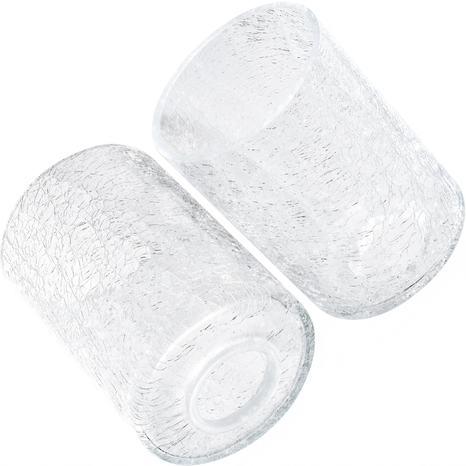 GO&SO 6Pcs Crack Finish Glass Lamp Shade 5.9&Prime;H 3.94&Prime;D 1.65&Prime;Fitter