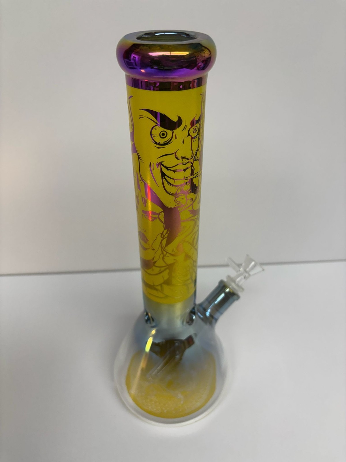 14&Prime; inch Glass Water Pipe Bong Graffiti Shine + bowl and down stem Free Shipping
