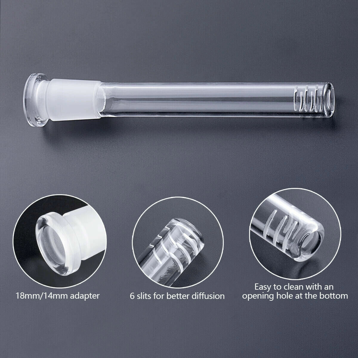 100 Count 2.75&Prime; (Full Length: 4 Inch) Glass Downstems (18mm x14mm)