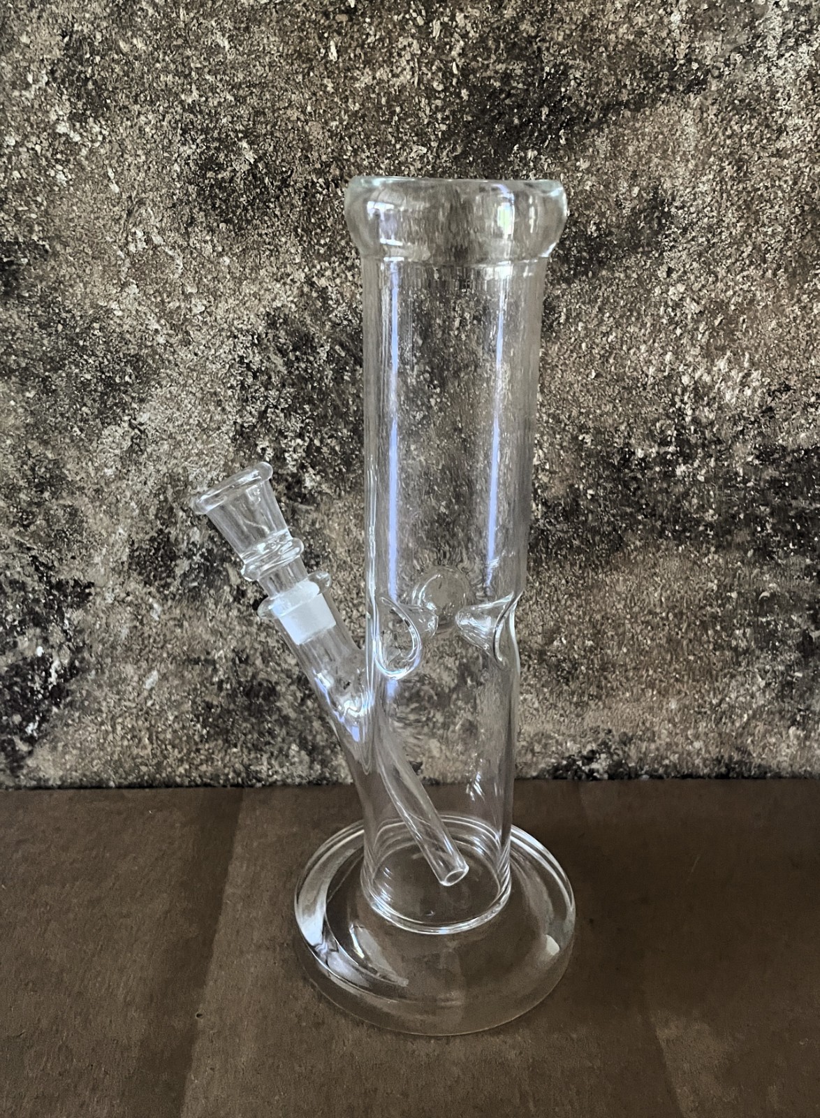 8&Prime; Straight All Clear Bong Ice Catcher, Slide in Stem with Bowl Attached