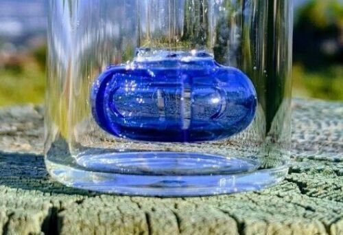 10&Prime; Blue Glass Bong Water Pipe Hookah Speckle Smoking Filter W/Blue Ash Catcher
