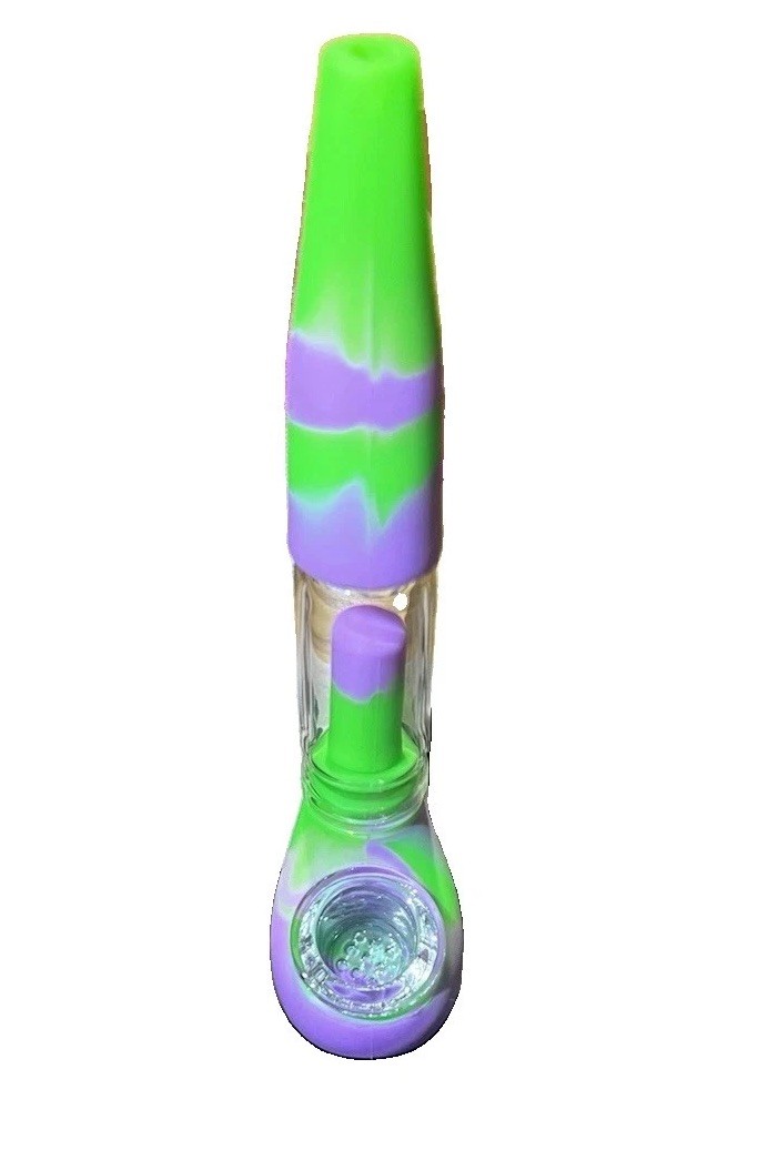 Silicone Glass Sherlock Bubbler Water Pipe Smoking Tobacco Hand Bong Hookah