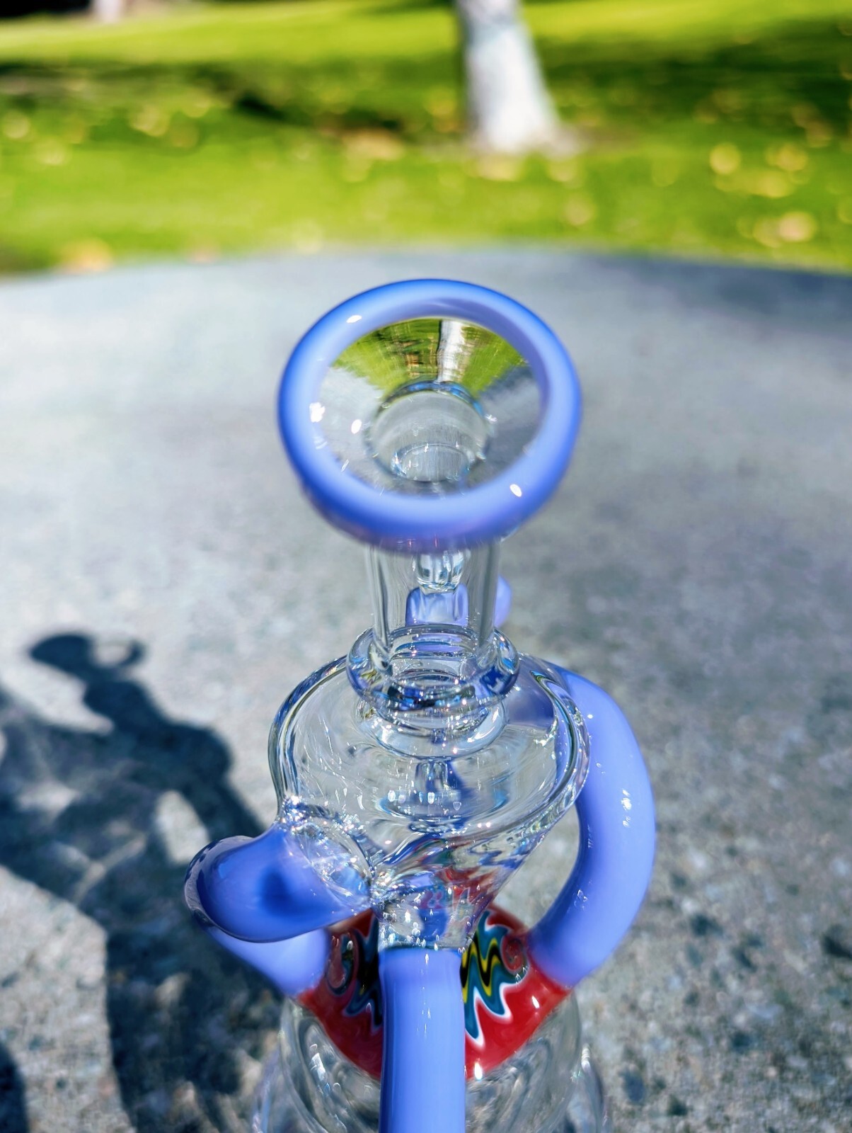 6.5&Prime; Plum Wig Wag Klein Recycler Tobacco Smoking Water Pipe Hookah Bubbler Bong