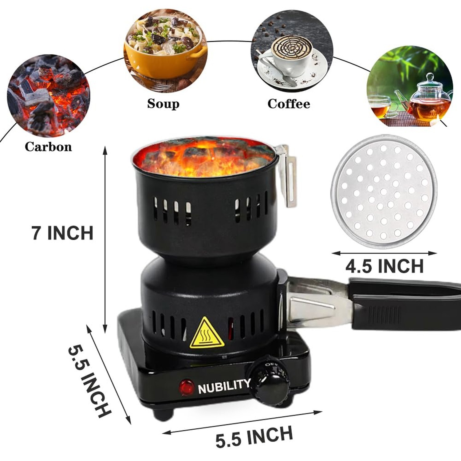 650W Electric Stove Coconut Charcoal Starter, ETL Approved Coal Burner for wi…