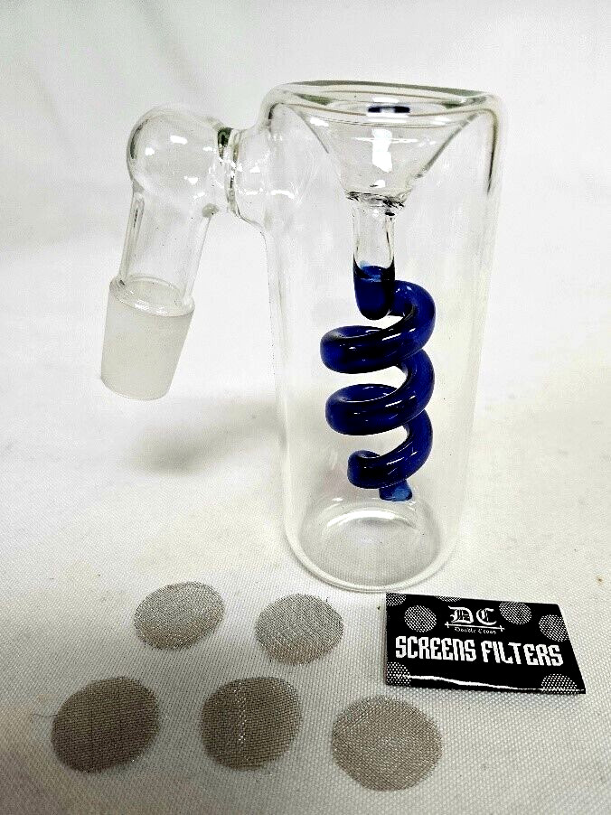 19mm Coil design Ash Catcher- Male Joint- Water Pipe Attachment+ 5 Screens FREE