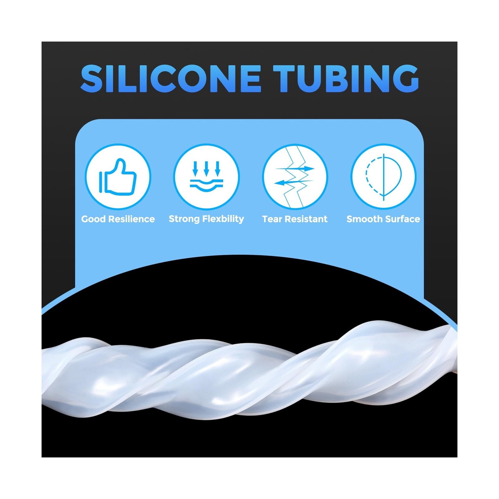 Silicone Tubing,7mm ID x 9mm OD Pure Silicon Tube High Temp Silicone Hose [fo…