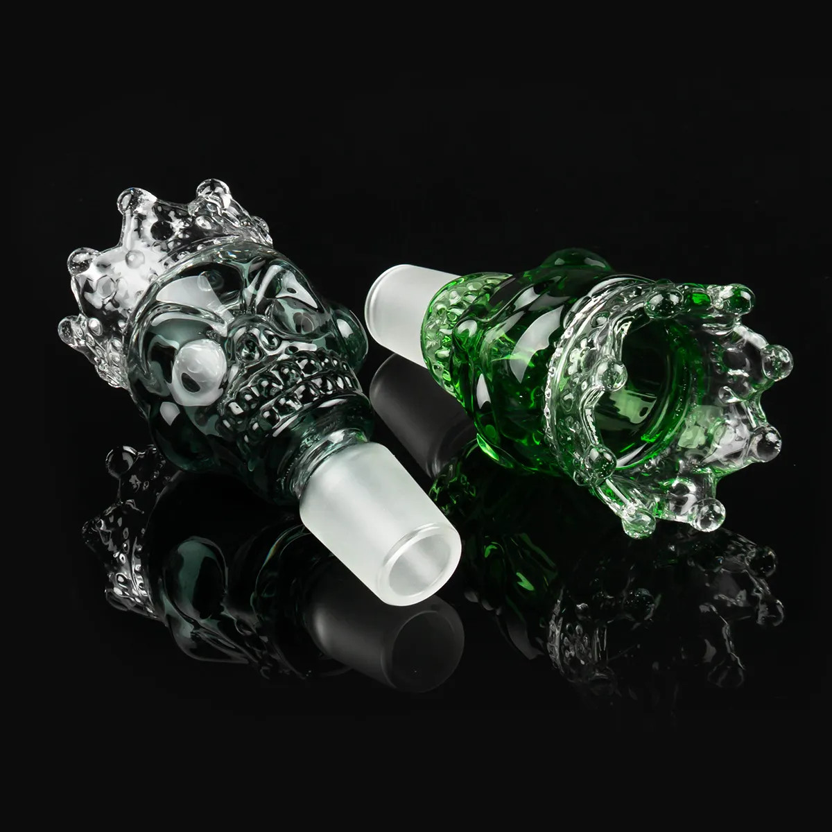 Thick Glass Bowl Slide 14mm male Thick Skull King in Crown Head for Water Bong