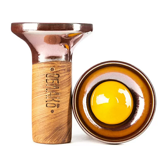 Clay Hookah Bowl Flow Yellow On Rose Gold Shisha 0042