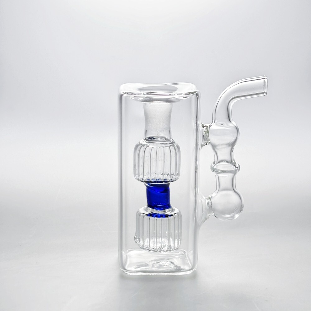 4&Prime; Glass Bong Double Filter Perc Smoking Water Pipe Hookah Bubbler W/Bowl