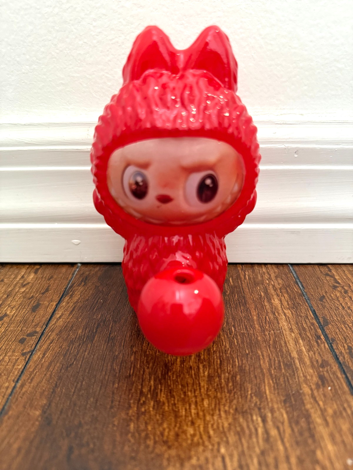 5” Premium Glass Water Pipe Art Labubu Red