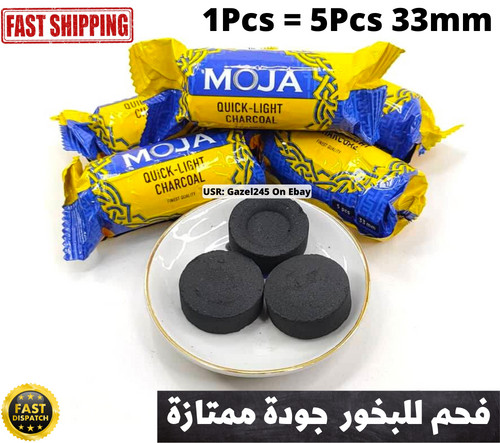 Premium Quick Lighting Charcoal Coal Incense Original MOJA 33mm فحم موجا