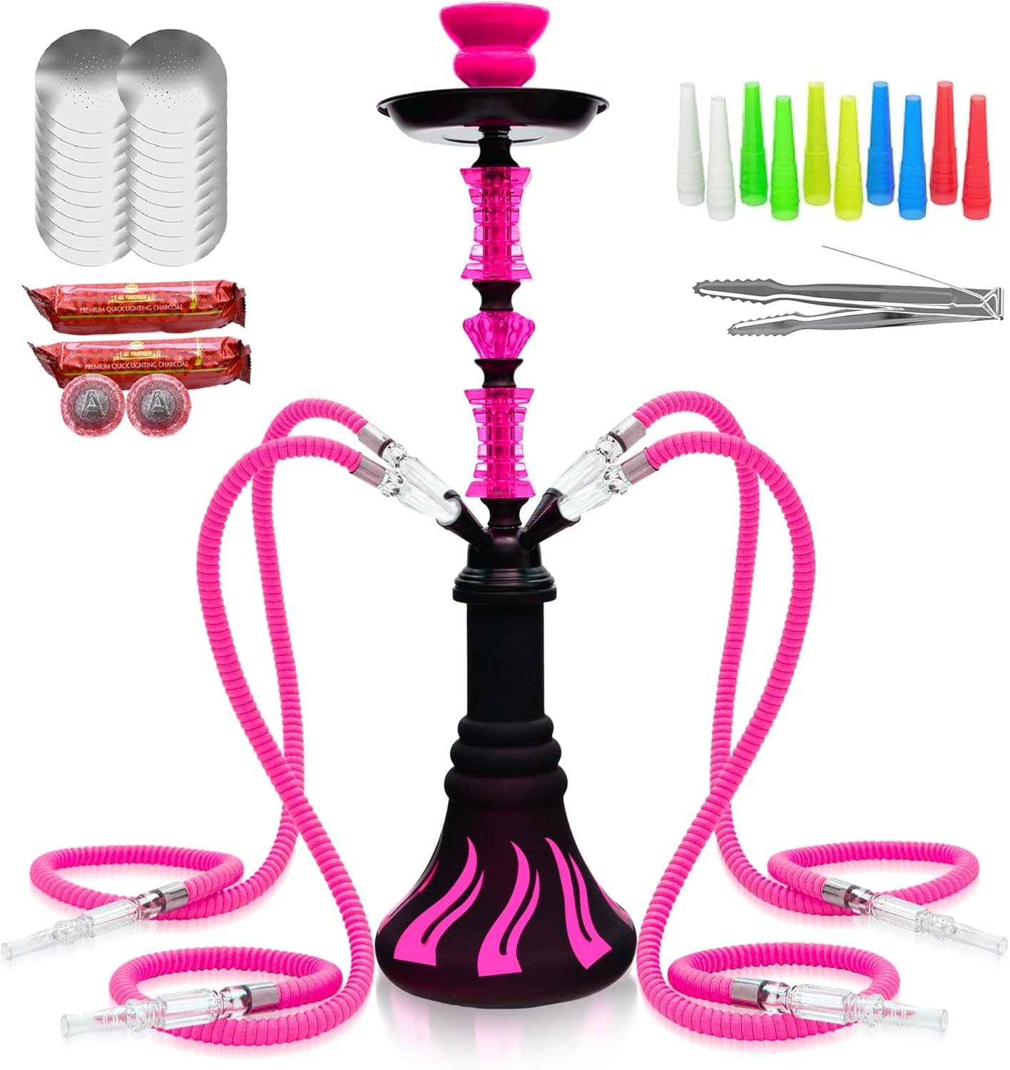 22&Prime; Hookah Set with Everything,Premium Hookah Shisha set,Up to 4 Persons Hook…
