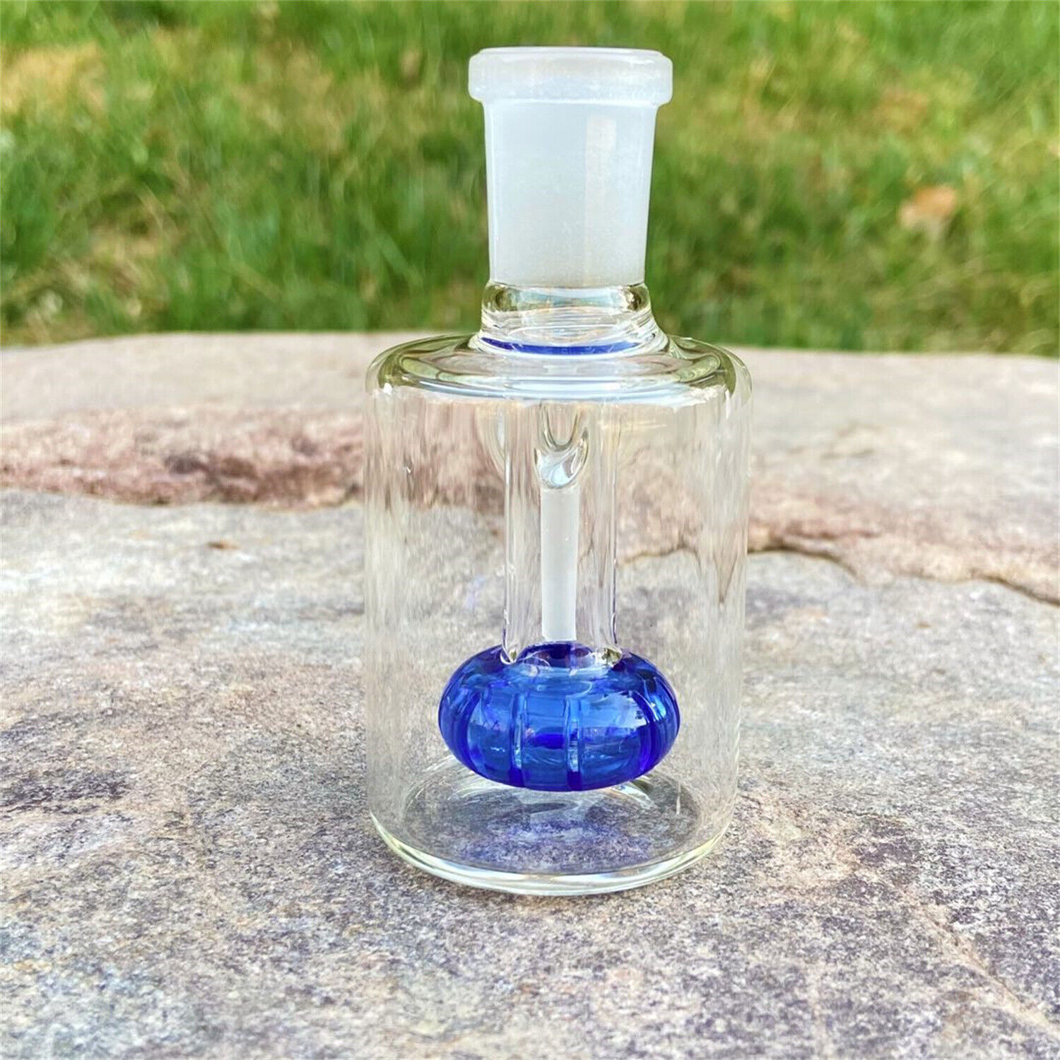 10&Prime; Blue Glass Bong Water Pipe Hookah Speckle Smoking Filter W/Blue Ash Catcher