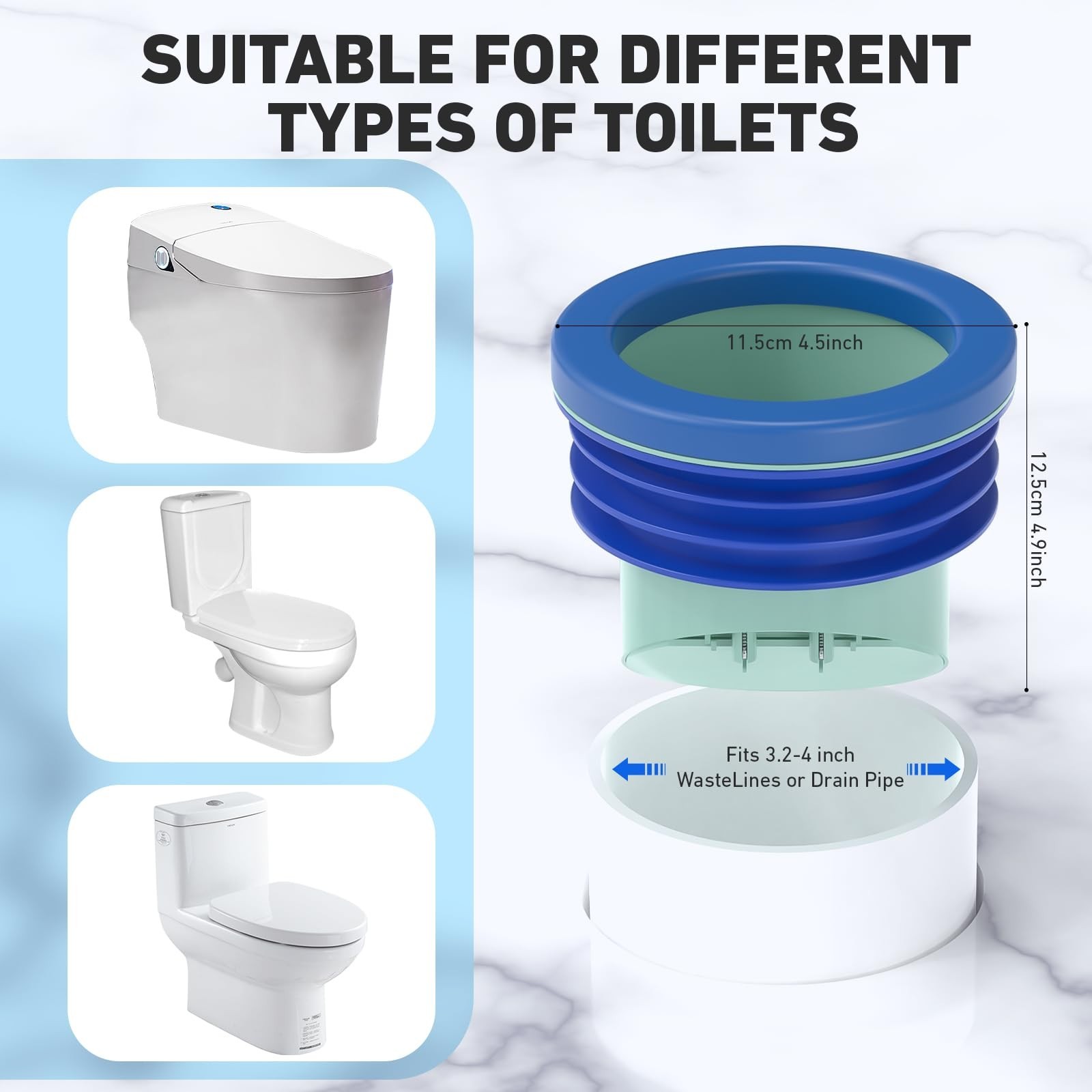 2pcs Toilet Flanges Wax Rings with Prevent Backflow Valve, Thick Wax Bowl Rin…