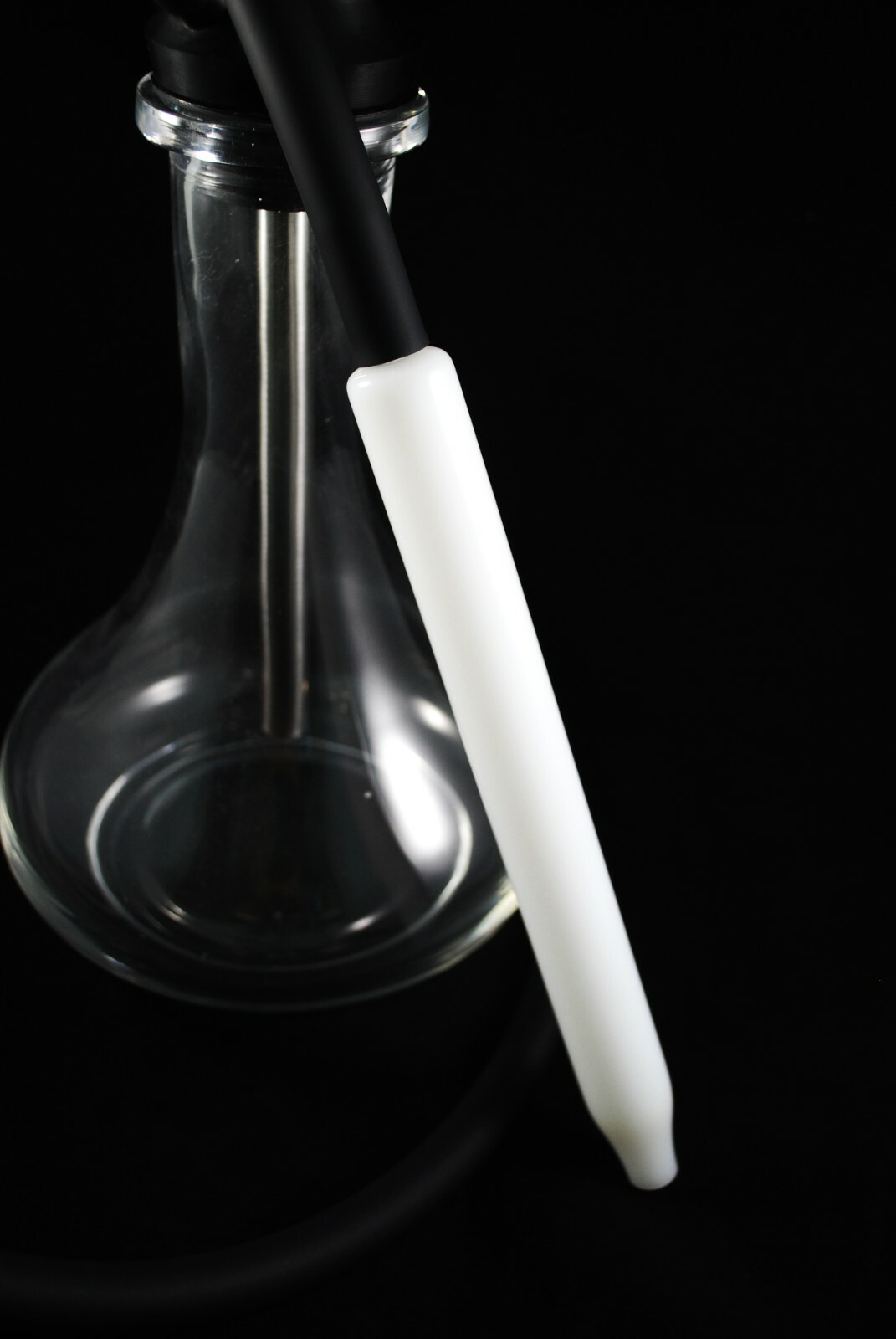 White Glass Hookah Mouthpiece Borosilicate Handle for Silicone Hookah Hose