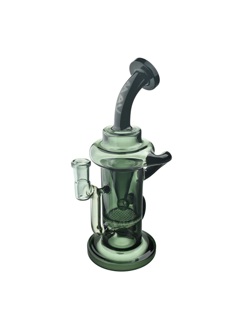 MAV GLASS Sonoma Water Pipe, BUBBLER, RECYCLER, USA MADE, SMOKE W/BLACK ACCENTS