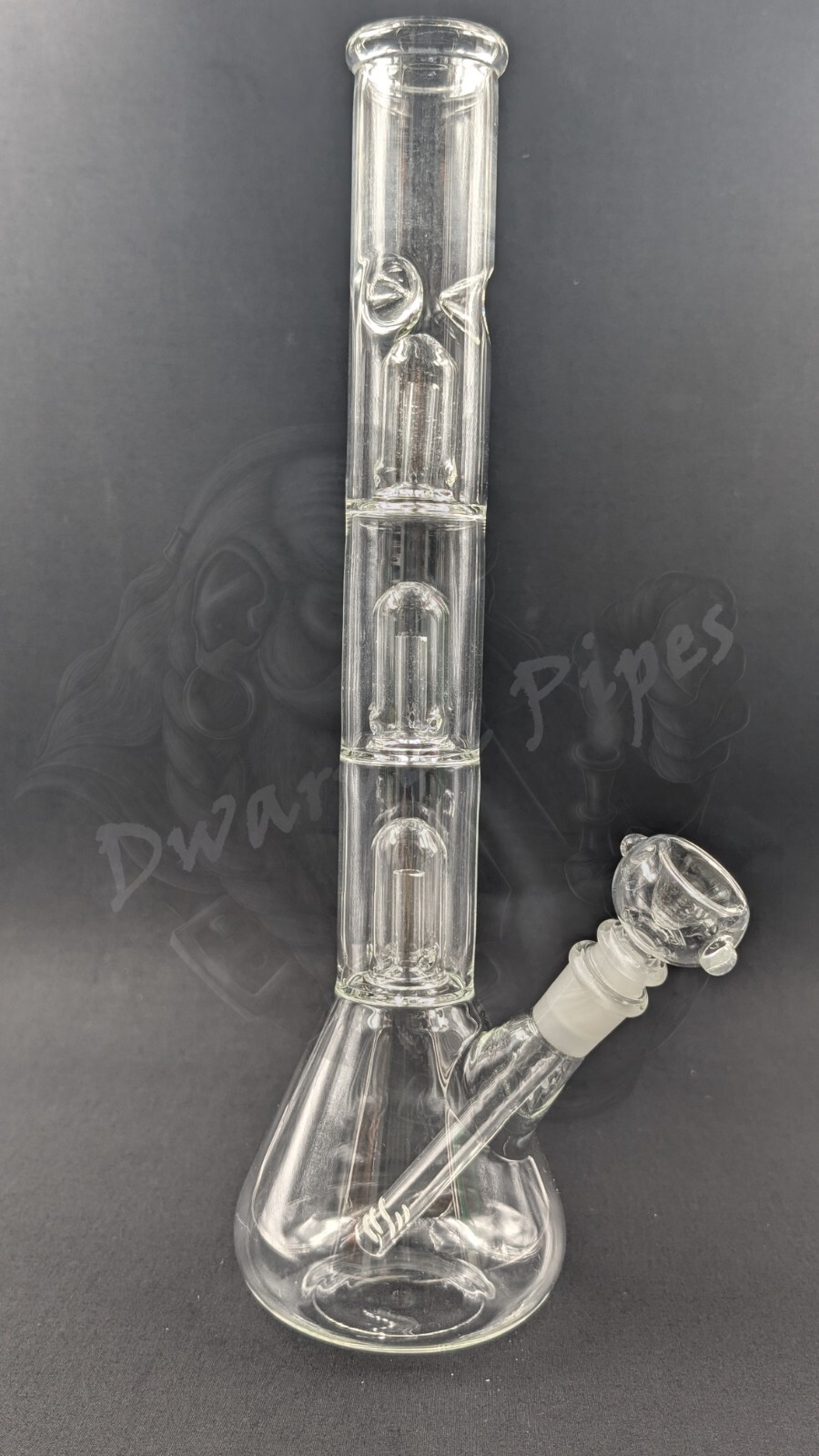 14&Prime; Inch Glass Hookah Water Pipe Bong Clear Triple Perc + 5 FREE Screens