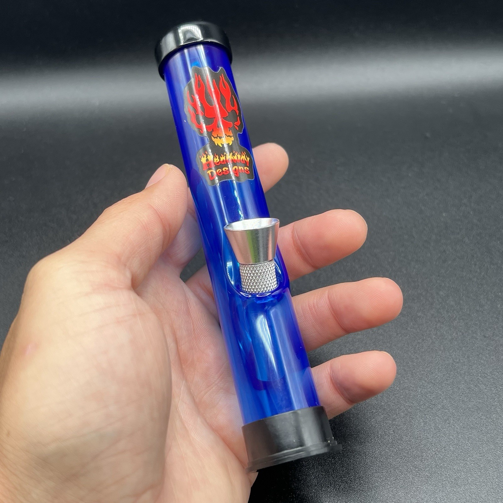 6&Prime; Acrylic Plastic BLUE Bong Traveler Portable Small Water Pipe Hookah Bong
