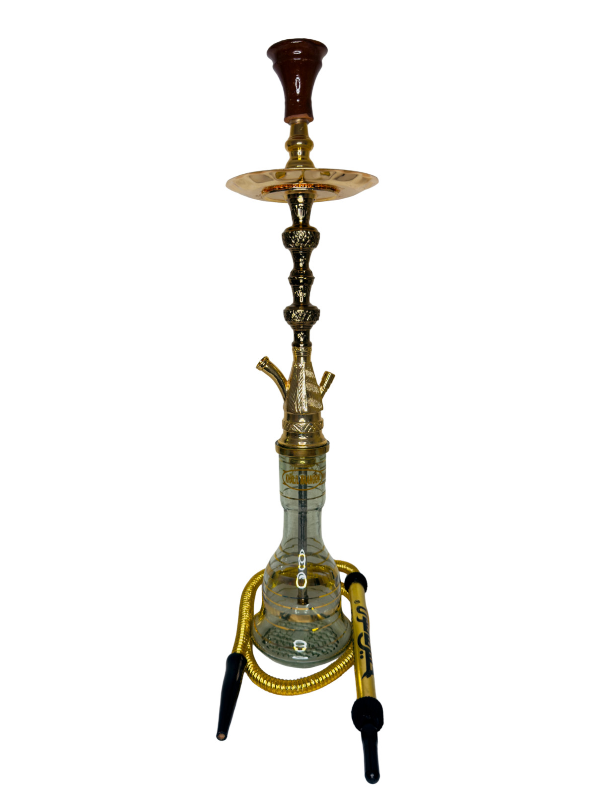 Khalil Maamoon Egyptian Hookah shisha set handcrafted Fanus (Gold-Oxide)
