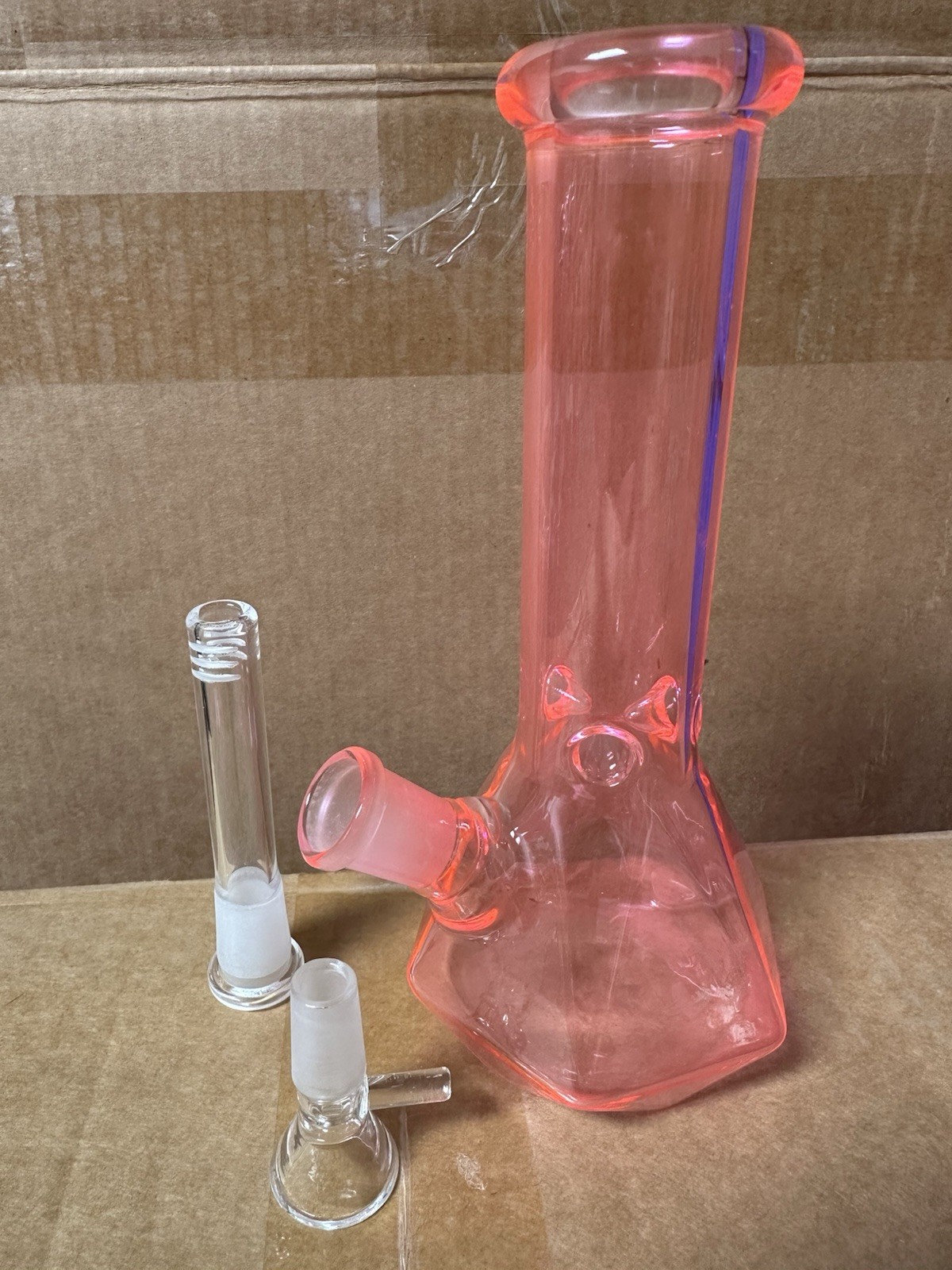 8&Prime; Square Base Thick Glass water pipe Beaker Bong Color