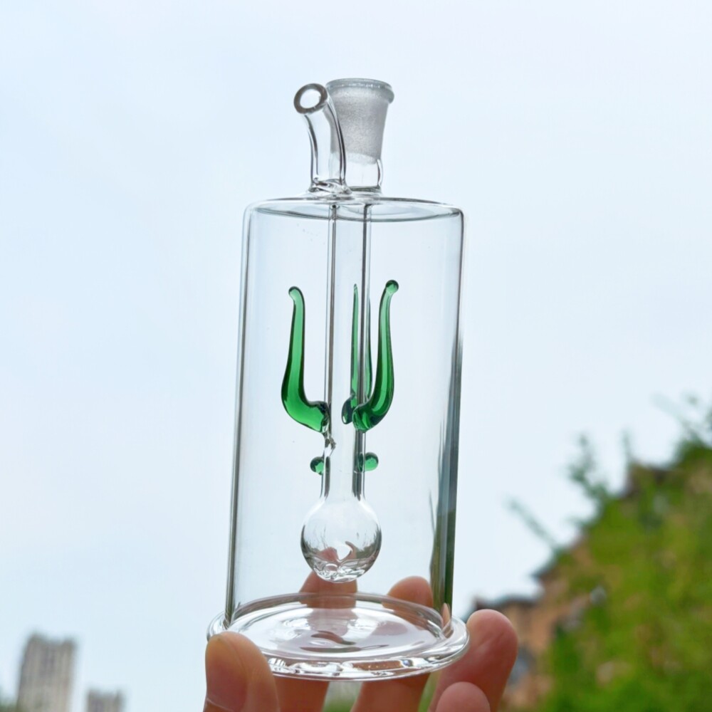 4.7&Prime; Mini Glass Bong Hookah Recycler Water Pipe Bubbler W/ Tube &10mm Curve bowl