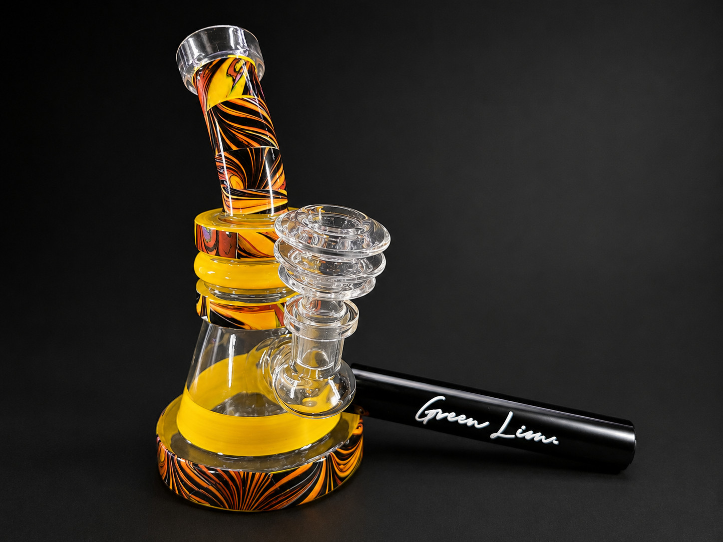 7&Prime; Glass Water Pipe Marble Accent Water Pipe Bong + Free Smell Proof Tube