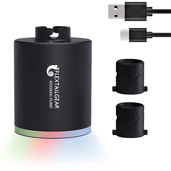 Electric Hookah Pump Mini Portable Starter Charcoal Burner Led Light Helper Kit