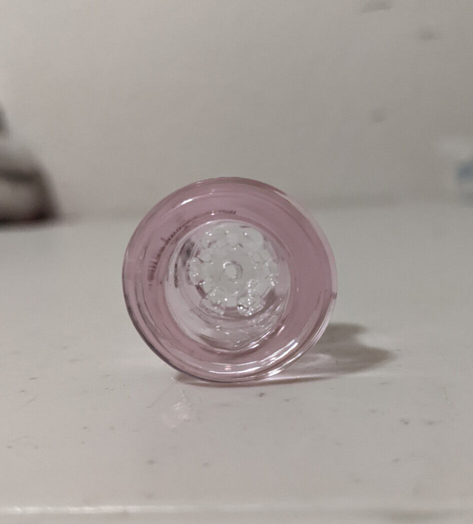 14mm Glass Thick Screen Slide BOWL Male for Water Pipe Bong (1 – ONE) Pink
