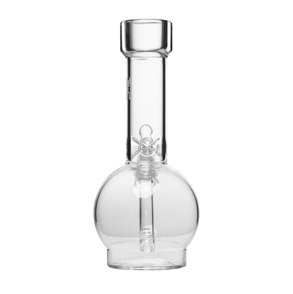 Human Grade 9&Prime; Ball Water Pipe CLEAR W BLUE ACCENTS Thick Borosilicate Glass